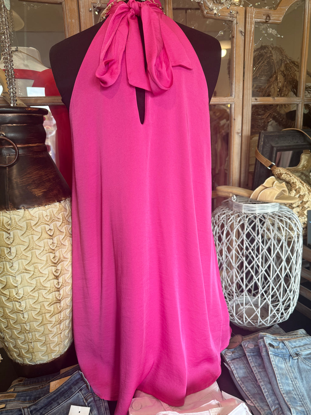 Halter Swing Dress | Fuchsia