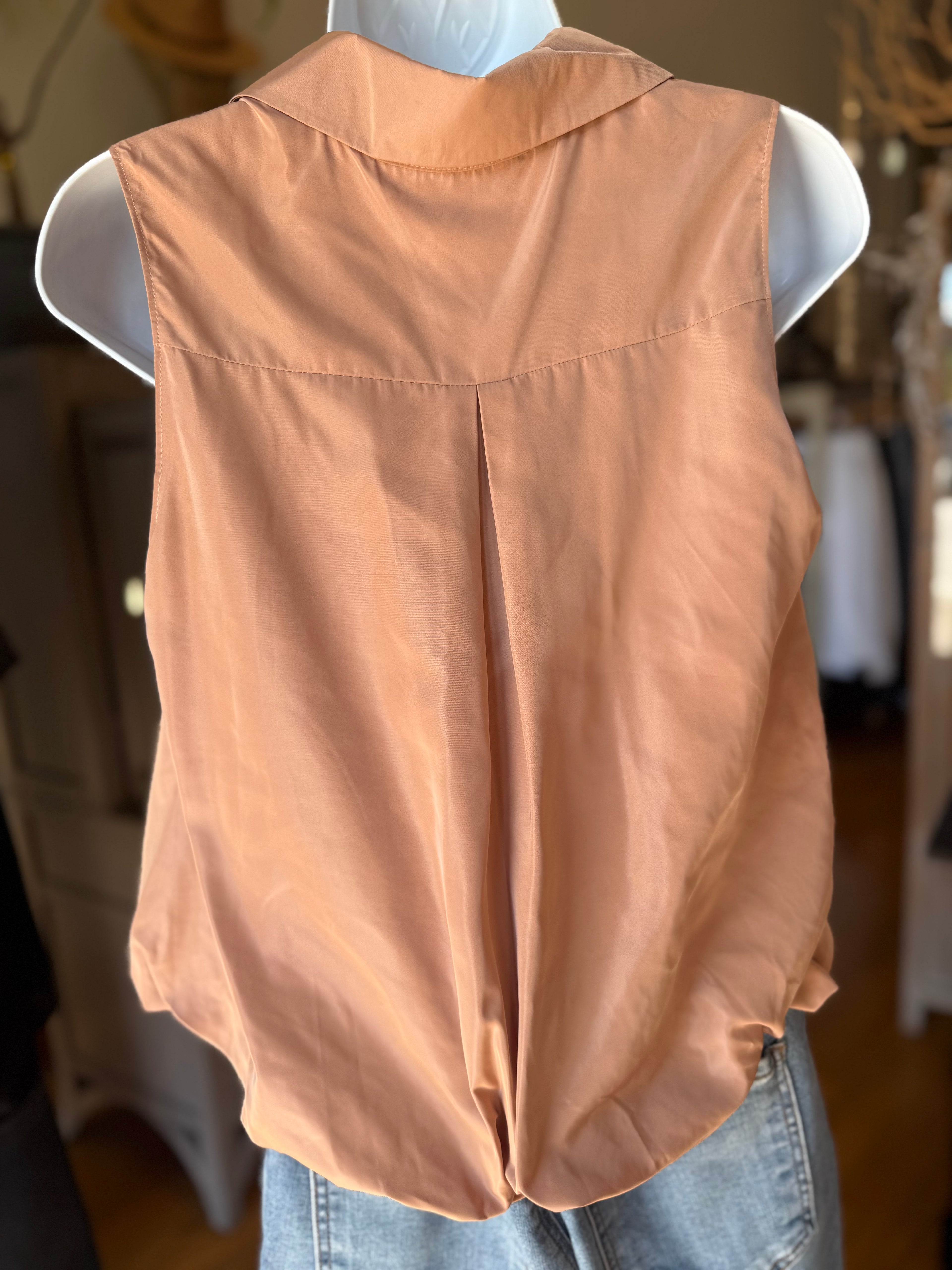 Sleeveless Bubble Hem Top