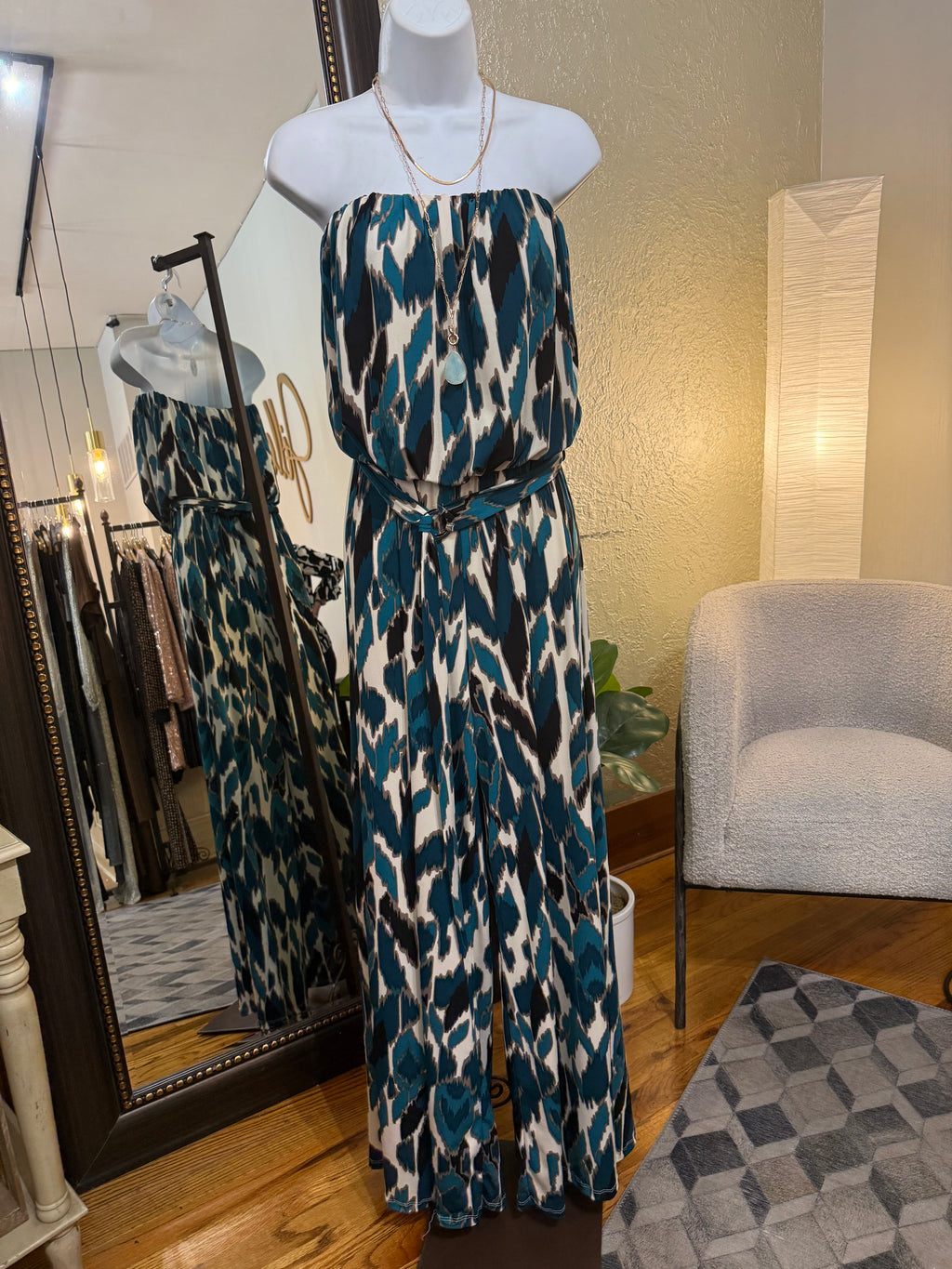 Strapless Wide-leg Jumpsuit | Jade