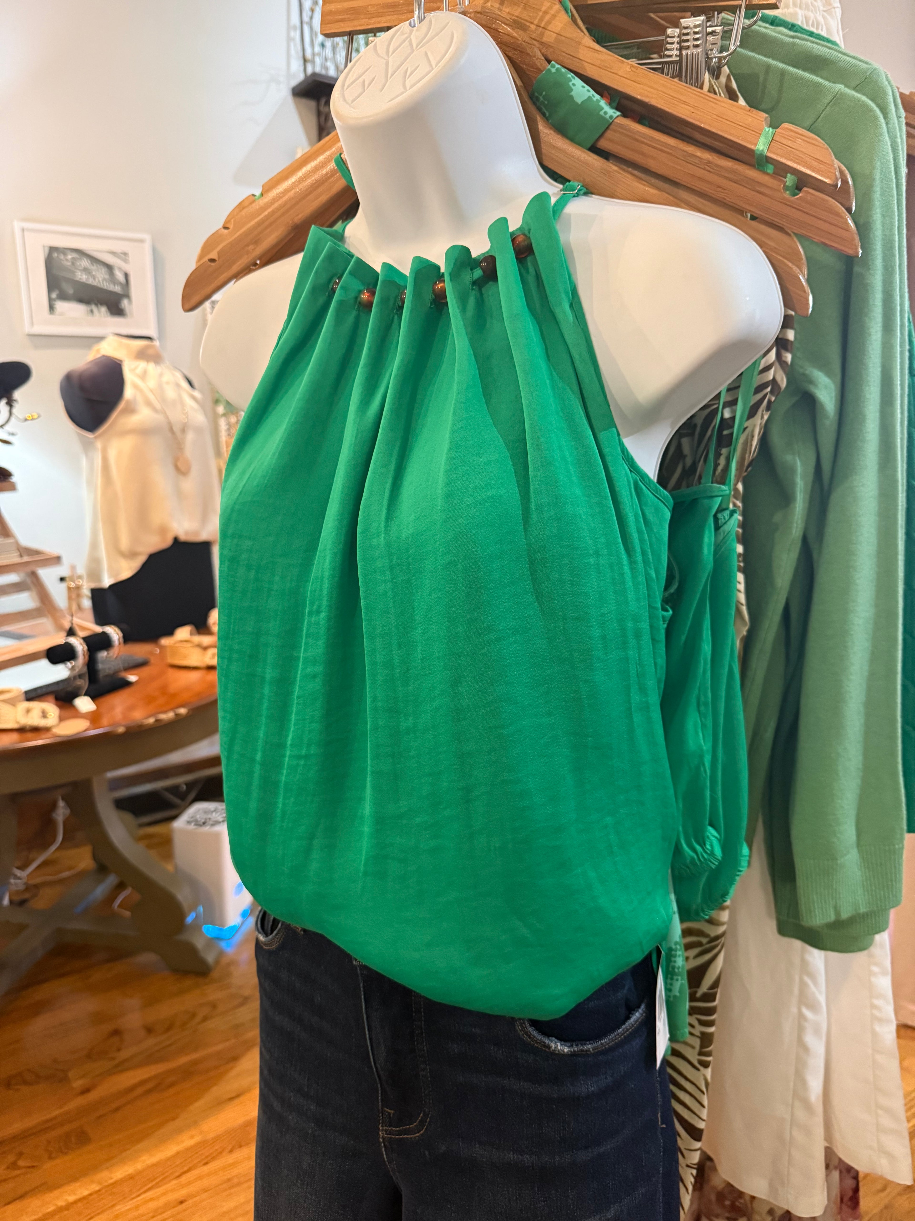 Bead Detail Tank | Green