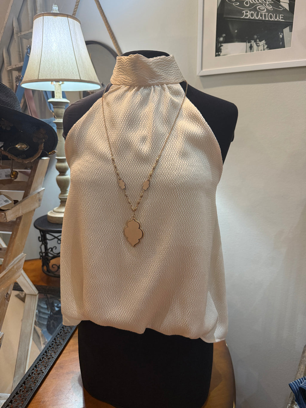 Hammered Satin Halter Top | Yellow