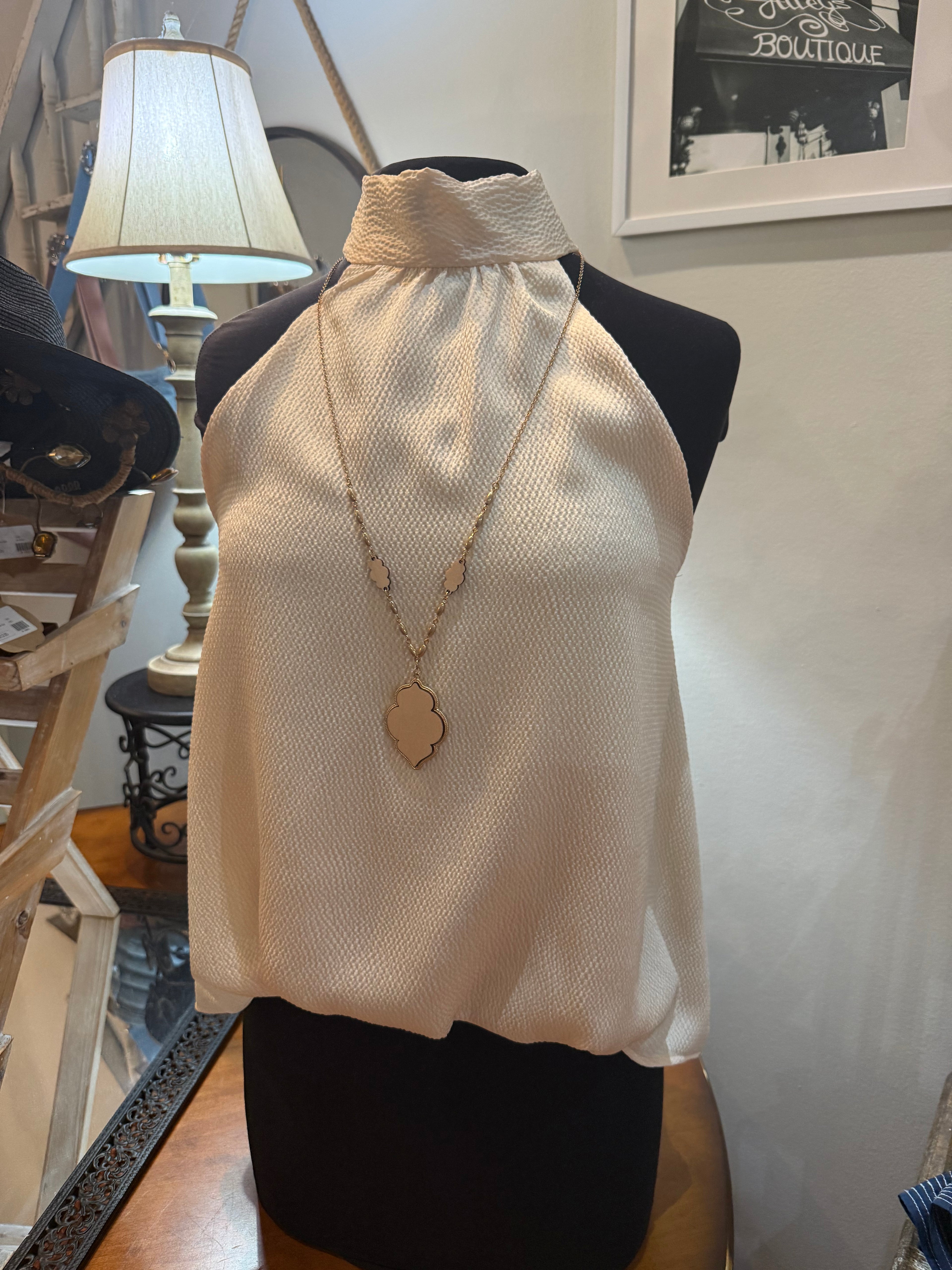 Hammered Satin Halter Top | Yellow