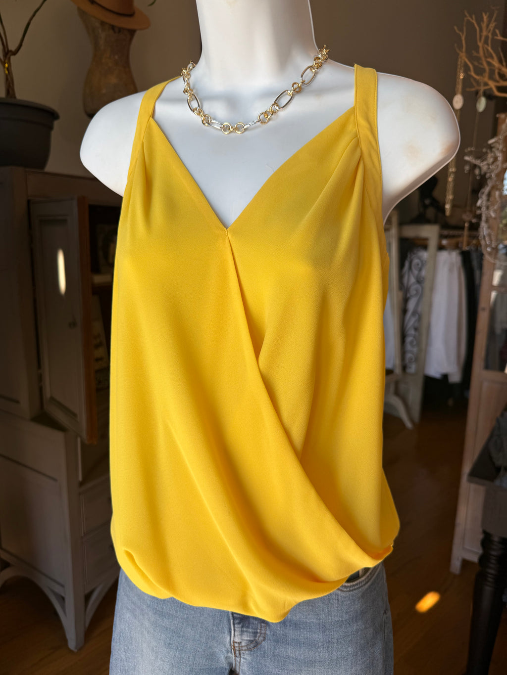 Sleeveless Crossover Blouse