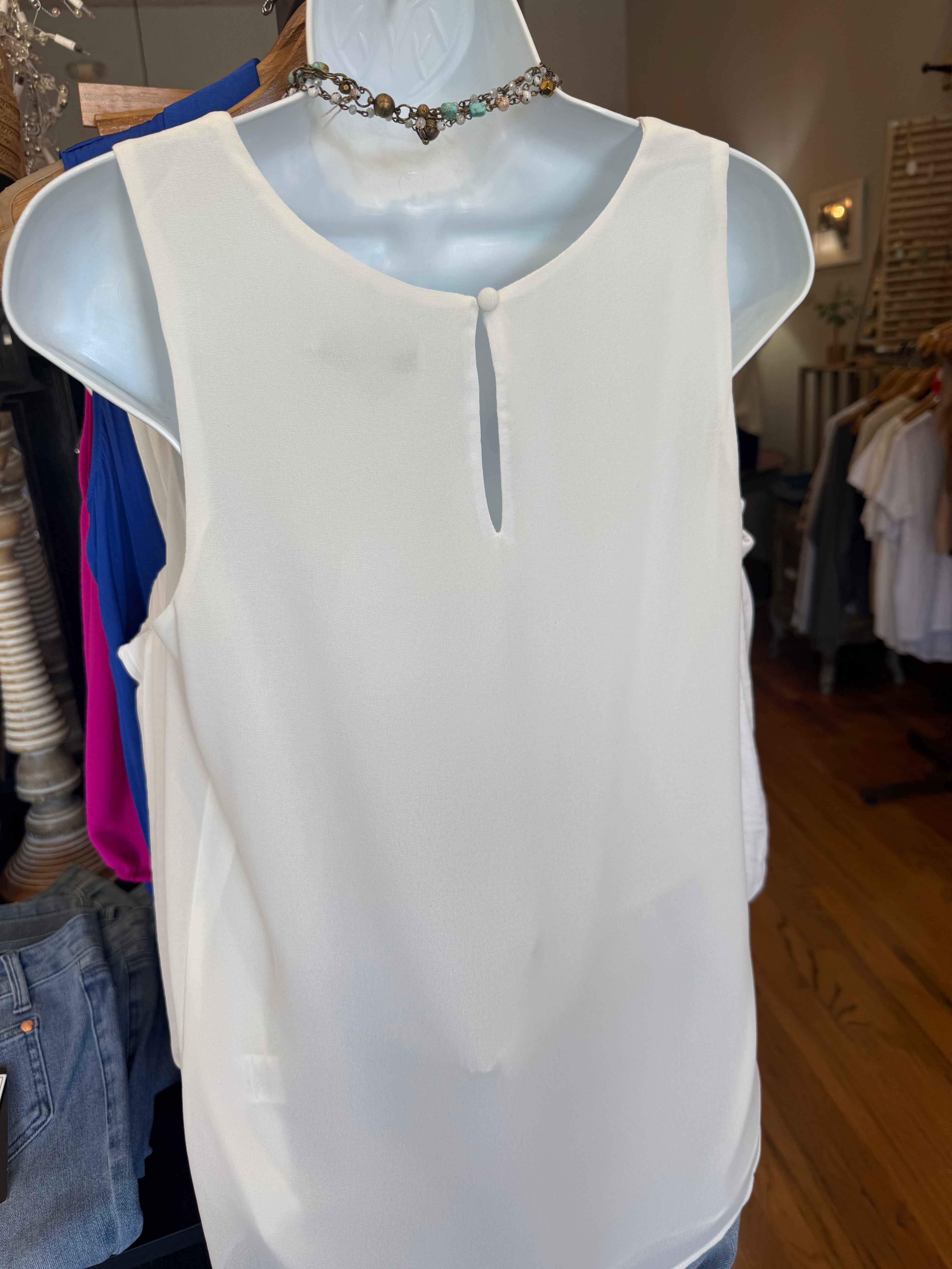 Classic White Sleeveless Blouse