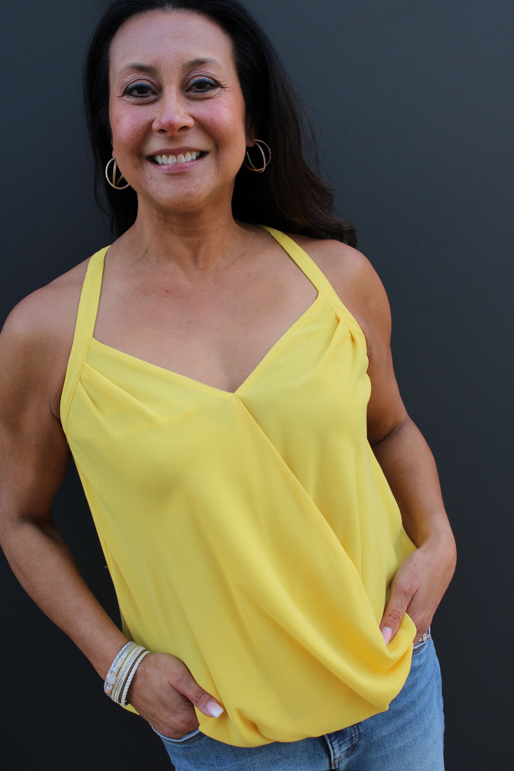Sleeveless Crossover Blouse