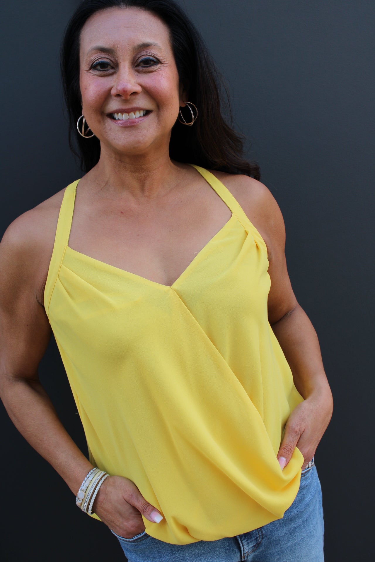Sleeveless Crossover Blouse