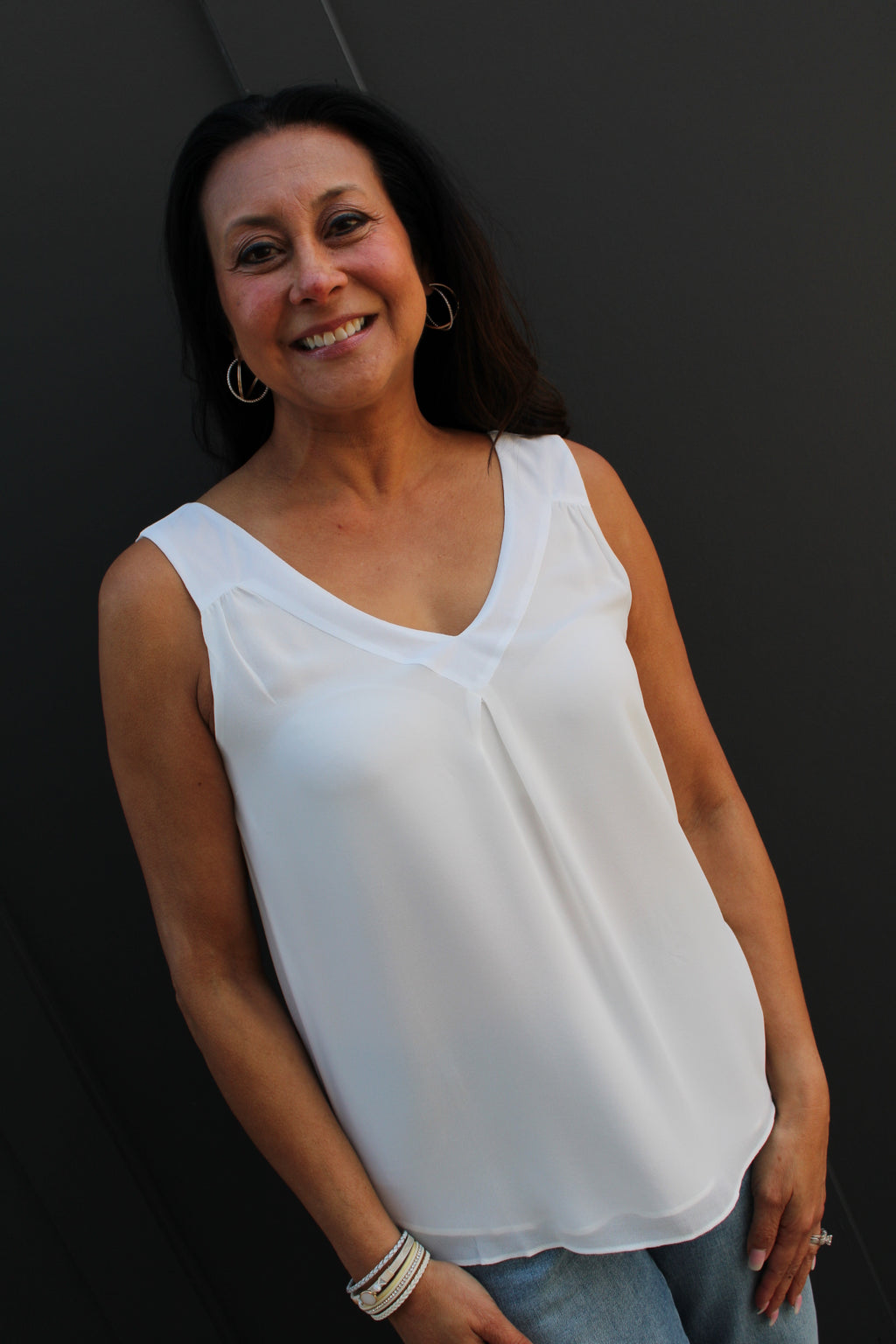 Classic White Sleeveless Blouse